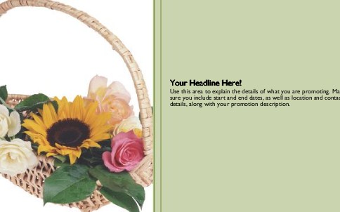 Basket of Spring Flowers Full Colour Oversized Postcards