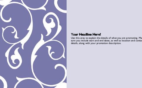 Scrolling Flowers-Lavender Full Colour Oversized Postcards
