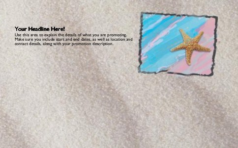 Starfish in the Sand Full Colour Oversized Postcards