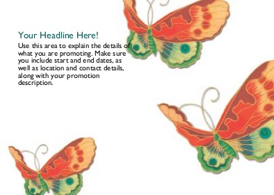 Decorated Butterfly Full Colour Standard Sized Postcards