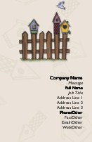 Bird Houses on Fence Full Colour Magnetic Business Cards