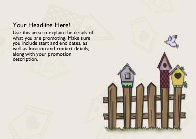 Bird Houses on Fence Full Colour Standard Sized Postcards