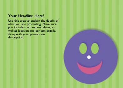Purple Smiley Face Full Colour Standard Sized Postcards