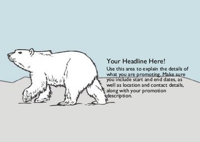 Polar Bear Illustration Full Colour Standard Sized Postcards