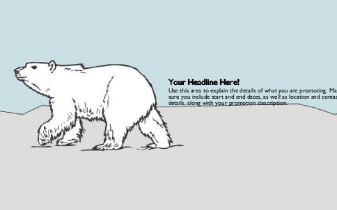Polar Bear Illustration Full Colour Oversized Postcards
