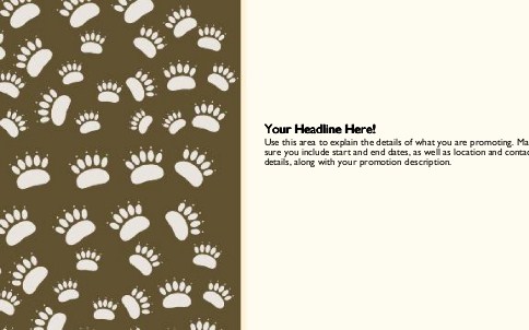 Bear Paw Prints Full Colour Oversized Postcards