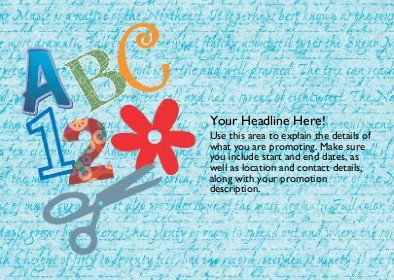 Scrapbook ABC and 123 Full Colour Standard Sized Postcards