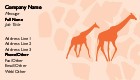 Giraffe Silhouette Full Colour Business Cards