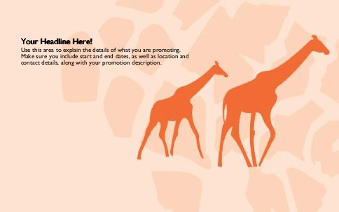 Giraffe Silhouette Full Colour Oversized Postcards