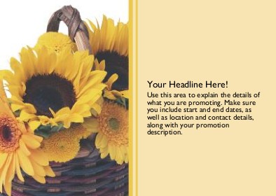 Basket of Sunflowers Full Colour Standard Sized Postcards
