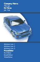 Metallic Blue Car Full Colour Business Cards