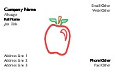 Outlined Apple Recycled Business Cards