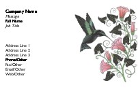 Hummingbird Blooms Full Colour Business Cards