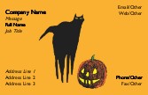 Black Cat and Pumpkin Recycled Business Cards