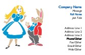 Alice and the White Rabbit Full Colour Business Cards