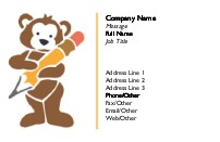 Writing Bear Recycled Business Cards