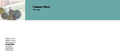 Notes and Coins Full Colour Compliment Slips