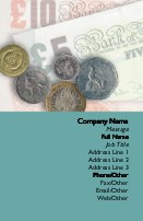 Notes and Coins Full Colour Business Cards