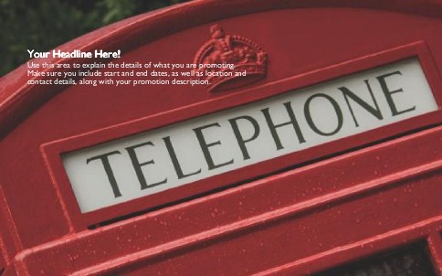 Phone Box Full Colour Oversized Postcards
