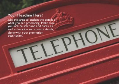 Phone Box Full Colour Standard Sized Postcards