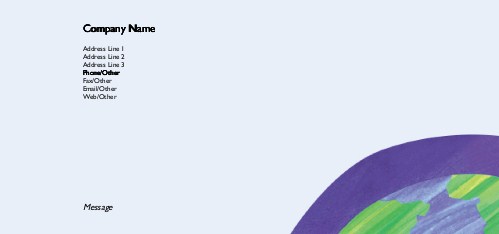 Globe Illustration Full Colour Compliment Slips