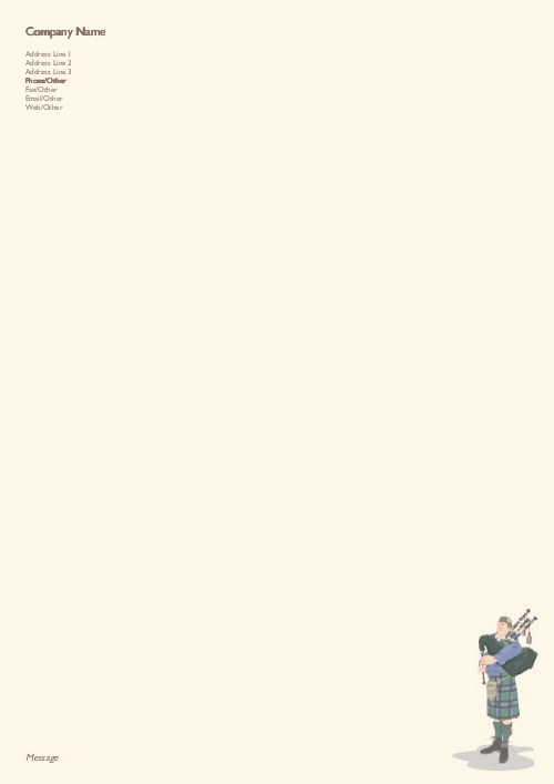 Highland Piper A4 Recycled Letterhead