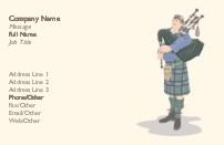 Highland Piper Full Colour Business Cards