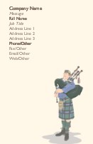 Highland Piper Full Colour Magnetic Business Cards