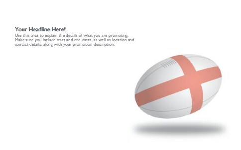 English Rugby Ball Full Colour Oversized Postcards
