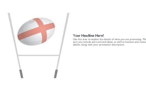 English Rugby Goal Full Colour Oversized Postcards