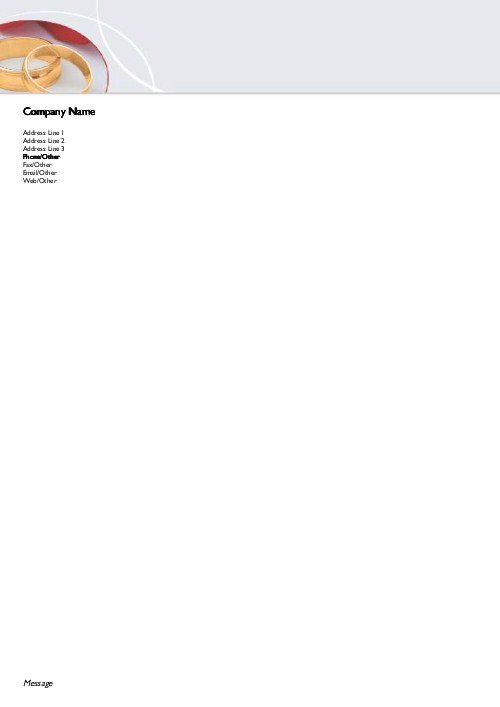 Gold Wedding Bands A4 Letterhead