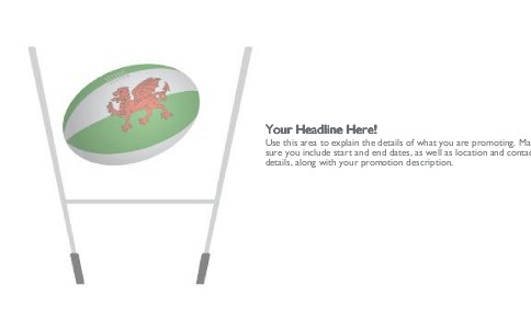 Welsh Rugby Goal Full Colour Oversized Postcards