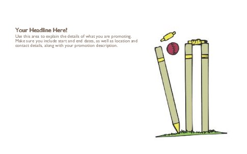 Cricket Action Full Colour Oversized Postcards