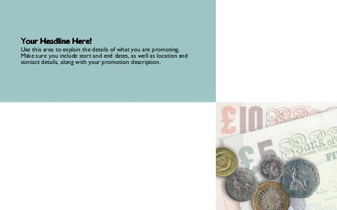 Notes and Coins Full Colour Oversized Postcards