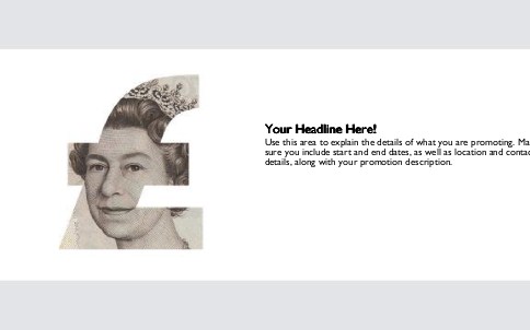 Queen's Pound Full Colour Oversized Postcards