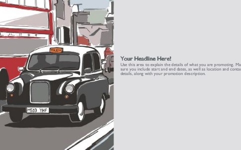 London Cab Full Colour Oversized Postcards