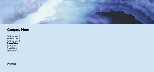 Glistening Glacier Full Colour Compliment Slips
