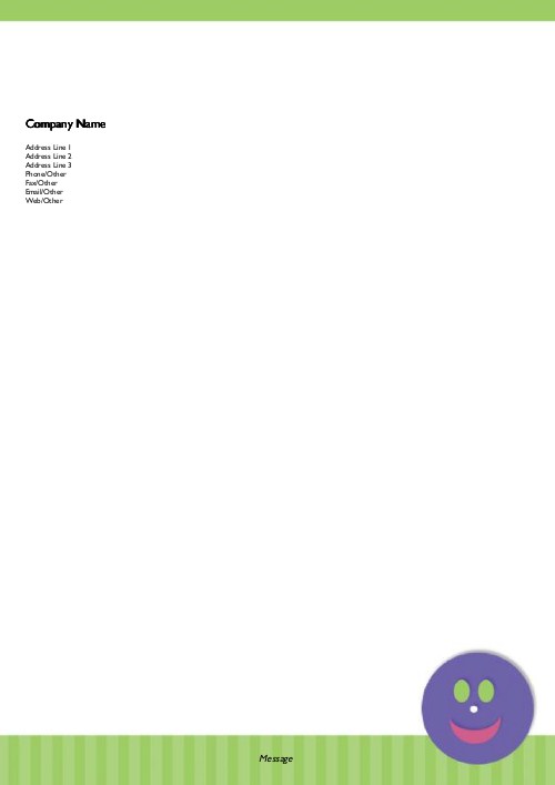 Purple Smiley Face A4 Recycled Letterhead