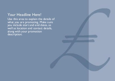 Blue Pound Sign Full Colour Standard Sized Postcards