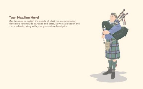Highland Piper Full Colour Oversized Postcards