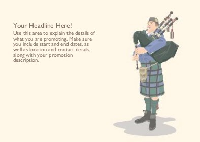 Highland Piper Full Colour Standard Sized Postcards