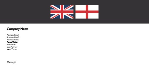 United with England Full Colour Compliment Slips