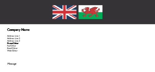 United with Wales Full Colour Compliment Slips