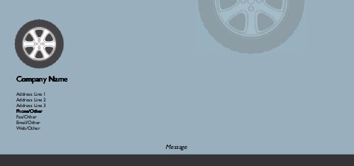 Wheels and Tyres Full Colour Compliment Slips