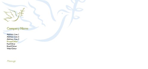Peace Dove Full Colour Compliment Slips