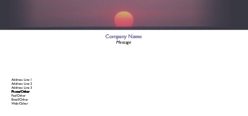 Sunset Full Colour Compliment Slips