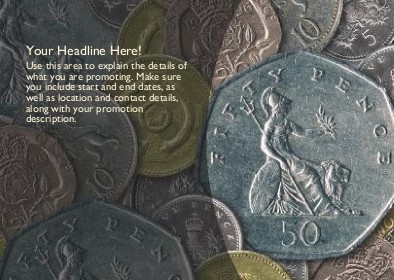 Fifty Pence Piece Full Colour Standard Sized Postcards