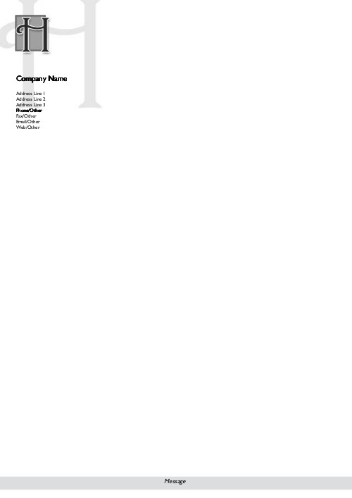 Italic Monogram H A4 Recycled Letterhead