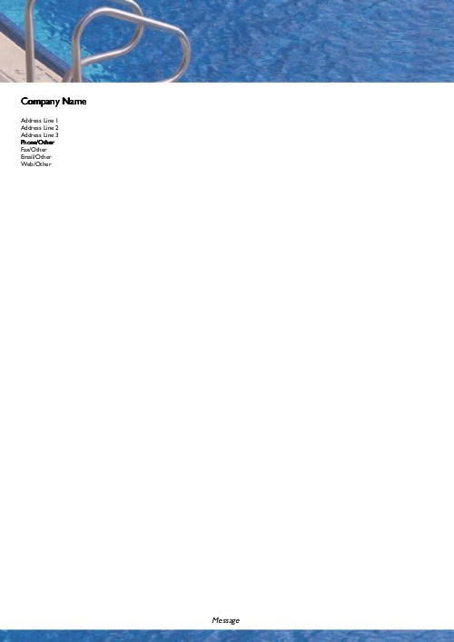 Swimming Pool and Ladder A4 Recycled Letterhead