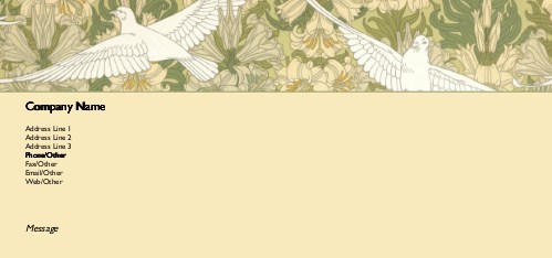 White Doves Full Colour Compliment Slips